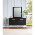 Maxine Wood Veneer And Iron Dresser in Black