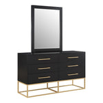 Maxine Wood Veneer And Iron Dresser in Black