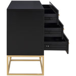 Maxine Wood Veneer And Iron Dresser in Black