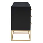 Maxine Wood Veneer And Iron Dresser in Black