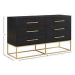 Maxine Wood Veneer And Iron Dresser in Black