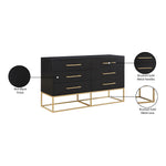 Maxine Wood Veneer And Iron Dresser in Black