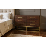 Maxine Wood Veneer And Iron Dresser in Brown