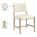 Andie Vegan Leather Upholstered Dining Chair in Cream
