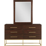 Maxine Wood Veneer And Iron Dresser in Brown