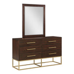 Maxine Wood Veneer And Iron Dresser in Brown