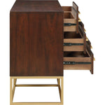 Maxine Wood Veneer And Iron Dresser in Brown
