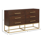 Maxine Wood Veneer And Iron Dresser in Brown