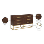 Maxine Wood Veneer And Iron Dresser in Brown
