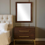 Maxine Wood Veneer And Iron Mirror in Brown