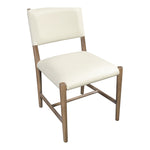 Andie Vegan Leather Upholstered Dining Chair in Cream