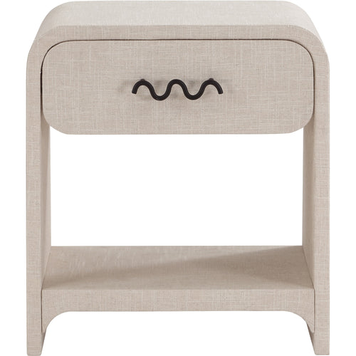 Medley Linen Textured End / Side Table in Cream