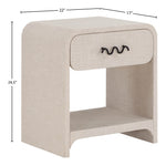 Medley Linen Textured End / Side Table in Cream