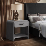 Medley Linen Textured End / Side Table in Grey