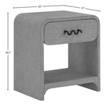 Medley Linen Textured End / Side Table in Grey