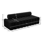 Melody 83.5" Velvet Upholstered Sofa in Black