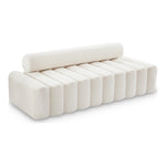 Melody 83.5" Velvet Upholstered Sofa in Cream