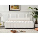 Melody 83.5" Velvet Upholstered Sofa in Cream