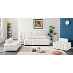Melody 83.5" Velvet Upholstered Sofa in Cream