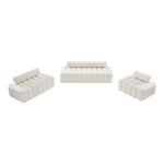 Melody 83.5" Velvet Upholstered Sofa in Cream