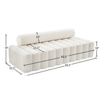 Melody 83.5" Velvet Upholstered Sofa in Cream