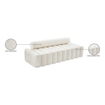 Melody 83.5" Velvet Upholstered Sofa in Cream