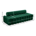 Melody 83.5" Velvet Upholstered Sofa in Green