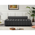 Melody 83.5" Velvet Upholstered Sofa in Grey