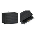 Evelyn 32" Nightstand (3-Drawer) in Charcoal Gray