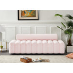 Melody 83.5" Velvet Upholstered Sofa in Pink