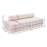 Melody 83.5" Velvet Upholstered Sofa in Pink
