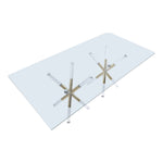 Mercury 84" Glass Top, Acrylic And Metal Base Dining Table in Gold