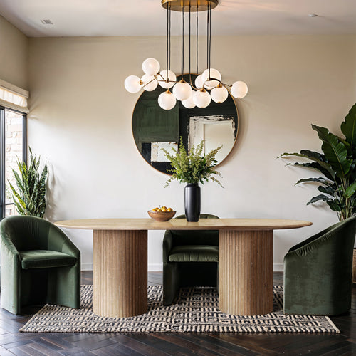Messina 87" Travertine Dining Table (3 Boxes) in Natural