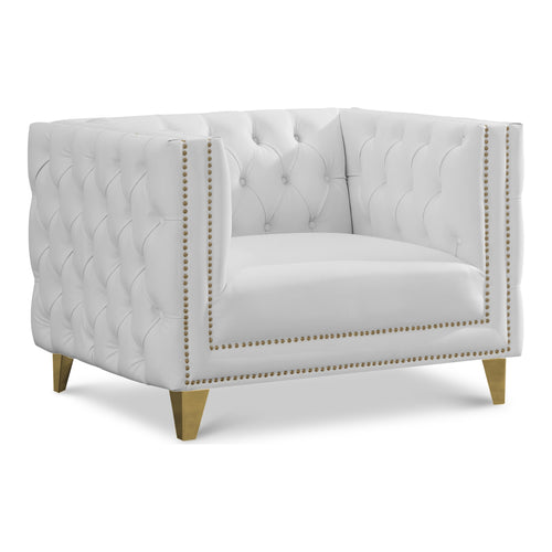 Michelle Vegan Leather Upholstered Chair in White