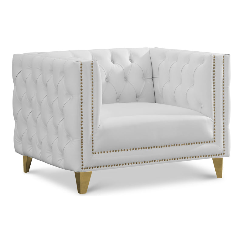 Michelle Vegan Leather Upholstered Chair in White