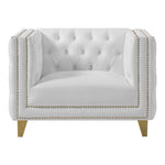 Michelle Vegan Leather Upholstered Chair in White