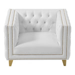 Michelle Vegan Leather Upholstered Chair in White