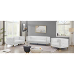 Michelle Vegan Leather Upholstered Chair in White