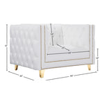 Michelle Vegan Leather Upholstered Chair in White