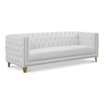 Michelle 90" Vegan Leather Upholstered Sofa in White