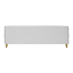 Michelle 90" Vegan Leather Upholstered Sofa in White