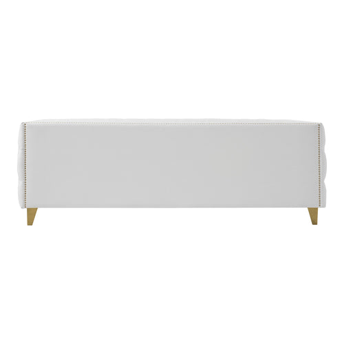 Michelle 90" Vegan Leather Upholstered Sofa in White