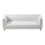 Michelle 90" Vegan Leather Upholstered Sofa in White
