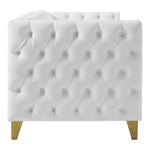 Michelle 90" Vegan Leather Upholstered Sofa in White