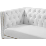 Michelle 90" Vegan Leather Upholstered Sofa in White