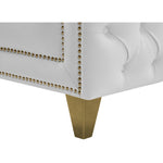Michelle 90" Vegan Leather Upholstered Sofa in White