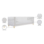 Michelle 90" Vegan Leather Upholstered Sofa in White