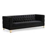 Michelle 90" Velvet Upholstered Sofa in Black