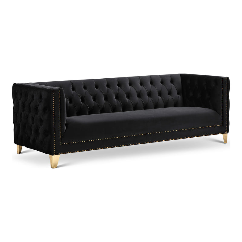 Michelle 90" Velvet Upholstered Sofa in Black