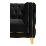 Michelle 90" Velvet Upholstered Sofa in Black